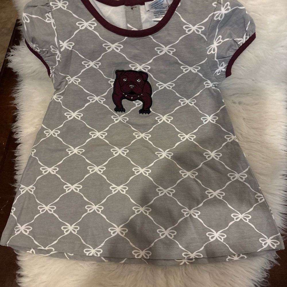 Charming Gray and Maroon Kids Casual Dress